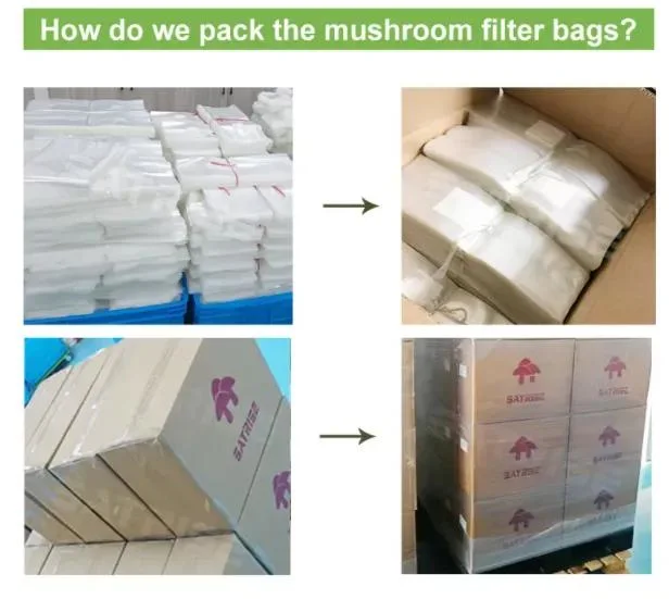 Size Customizable Polypropylene PP Plastic Mushroom Bags Mushroom Grow Filter Bags